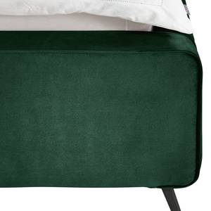 Gestoffeerd bed KARELIA Velours Ravi: Antiek groen - 160 x 200cm - Zonder lattenbodem