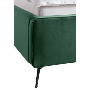 Gestoffeerd bed KARELIA Velours Ravi: Antiek groen - 180 x 200cm - Zonder lattenbodem