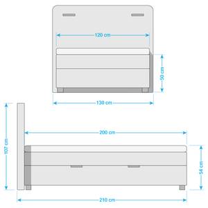 Boxspringbett Woodmore inkl. Beleuchtung - Dunkelgrau - 120 x 200cm