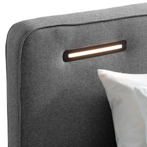 Letto boxspring Woodmore Illuminazione inclusa - Grigio scuro - 140 x 200cm