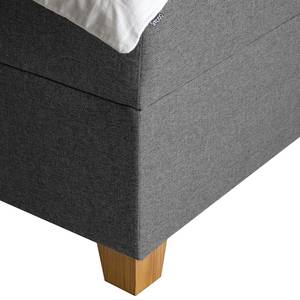 Lit boxspring Woodmore Éclairage inclus - Gris foncé - 140 x 200cm