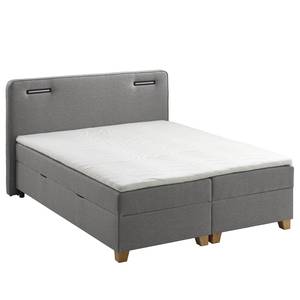 Lit boxspring Woodmore Éclairage inclus - Gris / Taupe - 180 x 200cm