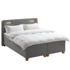 Lit boxspring Woodmore Éclairage inclus - Gris / Taupe - 180 x 200cm