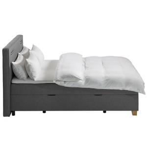 Lit boxspring Woodmore Éclairage inclus - Gris foncé - 180 x 200cm