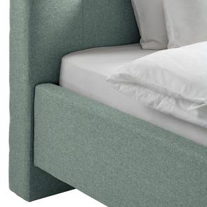 Lit capitonné Woodlake I Tissu Mavie: Menthe - 160 x 200cm - Sans espace de rangement