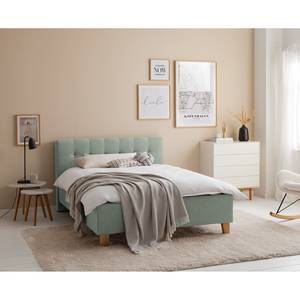 Gestoffeerd bed Woodlake I Geweven stof Mavie: Mint - 160 x 200cm - Zonder opbergruimte