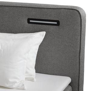 Letto boxspring Woodmore Illuminazione inclusa - Grigio / Talpa - 100 x 200cm