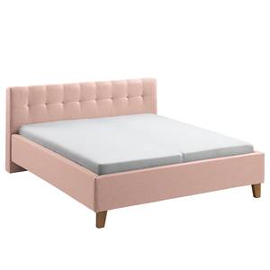 Lit capitonné Woodlake I Tissu Mavie: Rose - 200 x 200cm - Sans espace de rangement