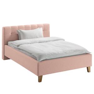 Gestoffeerd bed Woodlake I Geweven stof Mavie: Roze - 140 x 200cm - Zonder opbergruimte