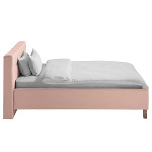 Lit capitonné Woodlake I Tissu Mavie: Rose - 140 x 200cm - Sans espace de rangement