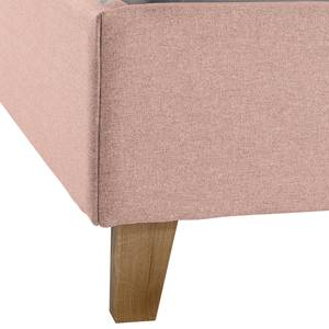 Lit capitonné Woodlake I Tissu Mavie: Rose - 140 x 200cm - Sans espace de rangement