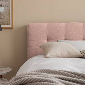 Lit capitonné Woodlake I Tissu Mavie: Rose - 140 x 200cm - Sans espace de rangement