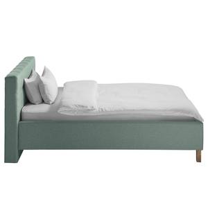 Lit capitonné Woodlake I Tissu Mavie: Menthe - 140 x 200cm - Sans espace de rangement