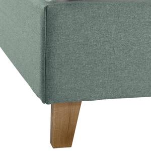 Lit capitonné Woodlake I Tissu Mavie: Menthe - 140 x 200cm - Sans espace de rangement