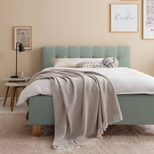 Gestoffeerd bed Woodlake I Geweven stof Mavie: Mint - 140 x 200cm - Zonder opbergruimte