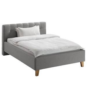 Lit capitonné Woodlake I Tissu Mavie: Gris - 160 x 200cm - Sans espace de rangement