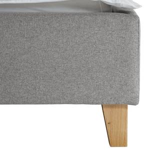 Lit capitonné Woodlake I Tissu Mavie: Gris - 160 x 200cm - Sans espace de rangement