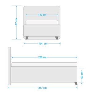 Gestoffeerd bed Woodlake I Geweven stof Mavie: Basalt - 140 x 200cm - Zonder opbergruimte