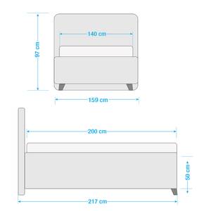 Letto imbottito Woodlake I Tessuto Mavie: basalto - 140 x 200cm - Senza portaoggetti interno