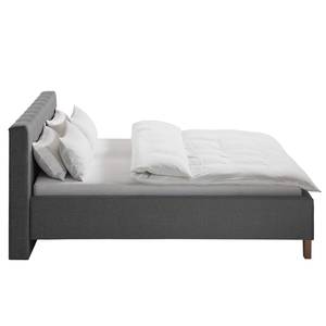 Gestoffeerd bed Woodlake I Geweven stof Mavie: Basalt - 180 x 200cm - Zonder opbergruimte