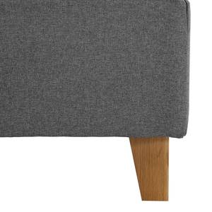 Lit capitonné Woodlake I Tissu Mavie: Basalte - 200 x 200cm - Sans espace de rangement