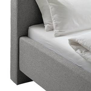 Lit capitonné Woodlake I Tissu Mavie: Gris - 200 x 200cm - Sans espace de rangement