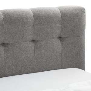 Lit capitonné Woodlake I Tissu Mavie: Gris - 200 x 200cm - Sans espace de rangement