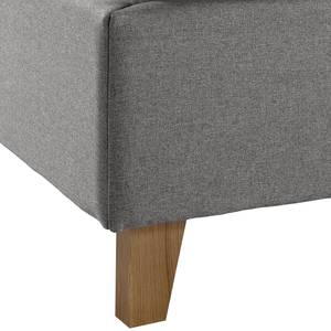 Lit capitonné Woodlake I Tissu Mavie: Gris - 200 x 200cm - Sans espace de rangement