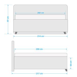 Lit capitonné Woodlake II Velours Ravi: Bleu foncé - 200 x 200cm - Sans espace de rangement