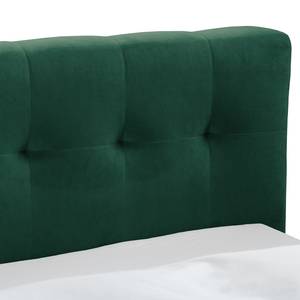 Gestoffeerd bed Woodlake II Velours Ravi: Antiek groen - 200 x 200cm - Zonder opbergruimte