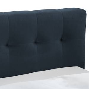 Gestoffeerd bed Woodlake II Velours Ravi: Donkerblauw - 180 x 200cm - Zonder opbergruimte