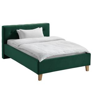 Lit capitonné Woodlake II Velours Ravi: Vert vieilli - 160 x 200cm - Sans espace de rangement