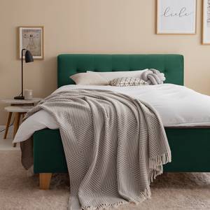 Letto imbottito Woodlake II Velluto Ravi: verde antico - 160 x 200cm - Senza portaoggetti interno