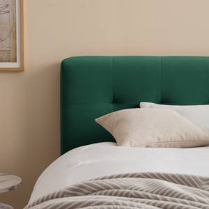 Letto imbottito Woodlake II Velluto Ravi: verde antico - 160 x 200cm - Senza portaoggetti interno