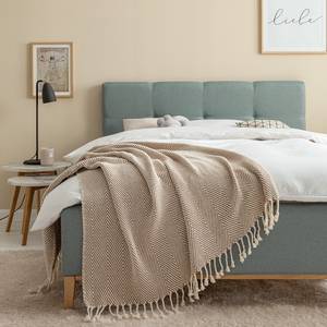 Gestoffeerd bed Kaarina Geweven stof Mavie: Mint - 140 x 200cm - Zonder opbergruimte