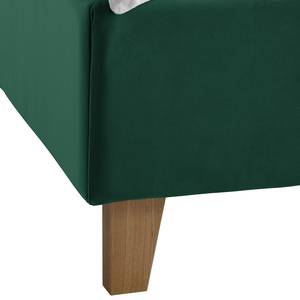 Lit capitonné Woodlake II Velours Ravi: Vert vieilli - 140 x 200cm - Sans espace de rangement