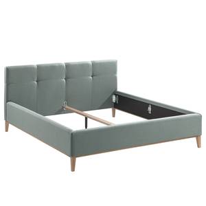 Gestoffeerd bed Kaarina Geweven stof Mavie: Mint - 200 x 200cm - Zonder opbergruimte