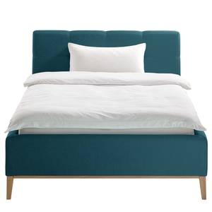 Letto imbottito Kaarina Tessuto Mavie: blu pavone - 140 x 200cm - Senza portaoggetti interno