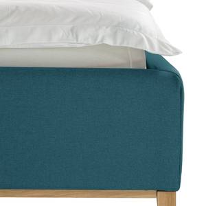 Letto imbottito Kaarina Tessuto Mavie: blu pavone - 140 x 200cm - Senza portaoggetti interno