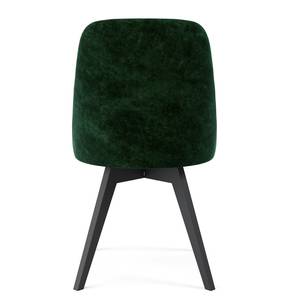 Gestoffeerde stoelen Lux I (set van 2) fluweel/massief eikenhout - Stof Vika: Bos groen - Zwart