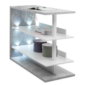Table haute Niland Avec éclairage LED- Imitation béton / Blanc