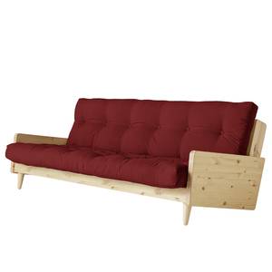 Schlafsofa Indie Webstoff - Bordeaux - Beige