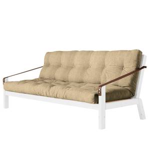 Schlafsofa Poetry I Webstoff, Leinen - Beige - Weiß