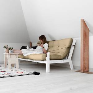 Canapé convertible Poetry I Tissu / Lin - Beige - Blanc