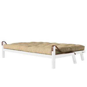 Canapé convertible Poetry I Tissu / Lin - Beige - Blanc