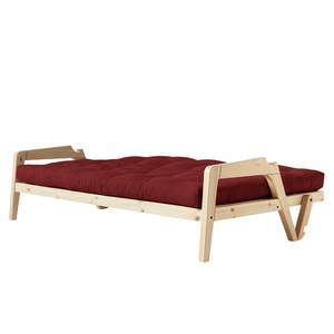 Canapé convertible Grab I Tissu - Bordeaux - Beige