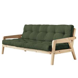 Canapé convertible Grab I Tissu - Vert vieilli - Beige