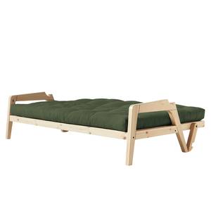 Canapé convertible Grab I Tissu - Vert vieilli - Beige