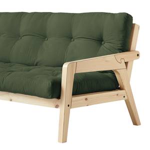 Canapé convertible Grab I Tissu - Vert vieilli - Beige