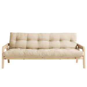 Schlafsofa Grab I Webstoff - Cremeweiß - Beige